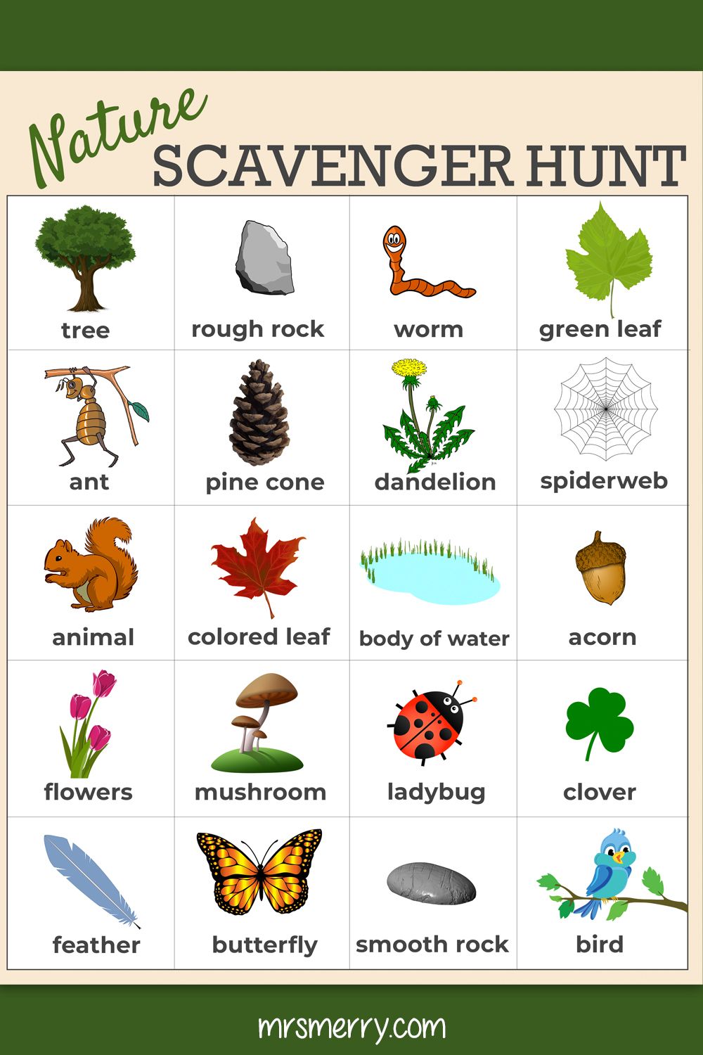 Featured image of post Free Nature Scavenger Hunt Printable