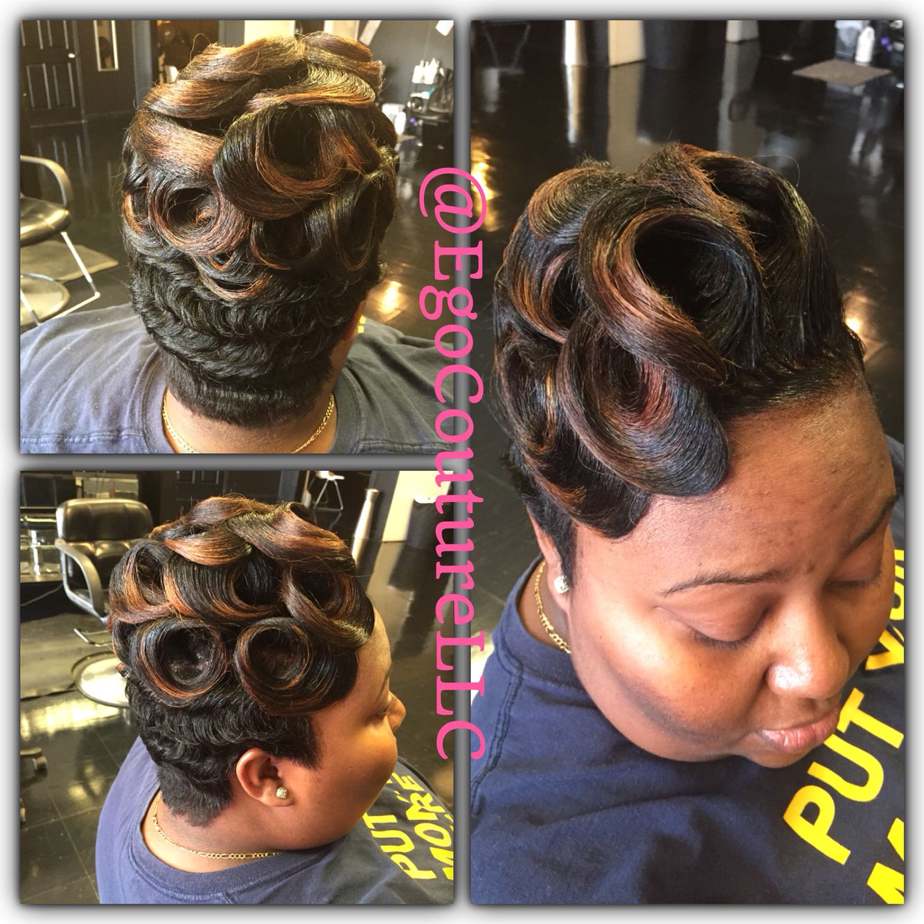 Featured image of post Pin Curl Black Updo Hairstyles With Weave