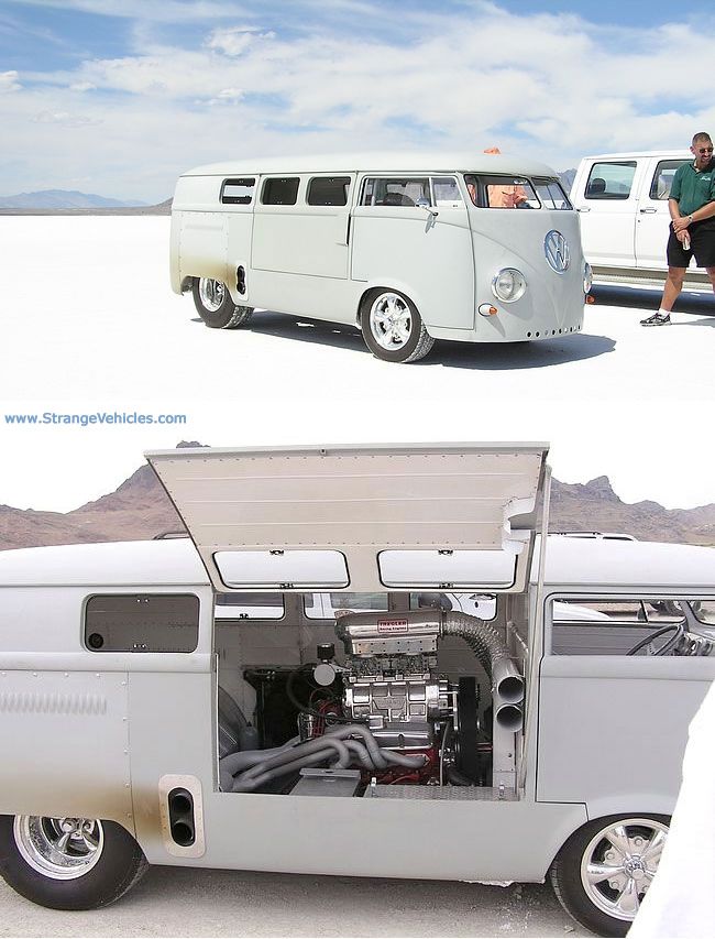 photo Rust To Riches Vw Bus Engine strange chopped vw bus supercharged